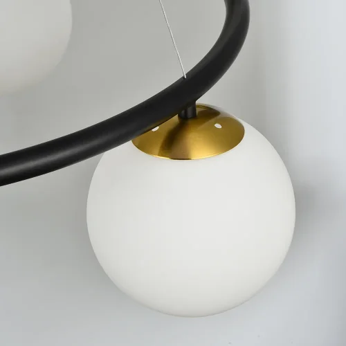 Люстра подвесная Alcor A2224SP-6BK Arte Lamp белая на 6 ламп, основание медь в стиле современный шар фото 2